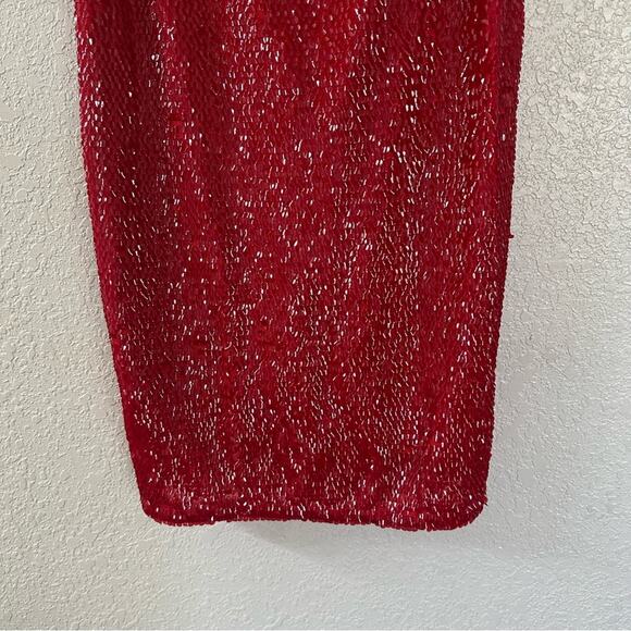 H&M Red Sequined Holiday Slip Dress Size XL NWT - Picture 3 of 8
